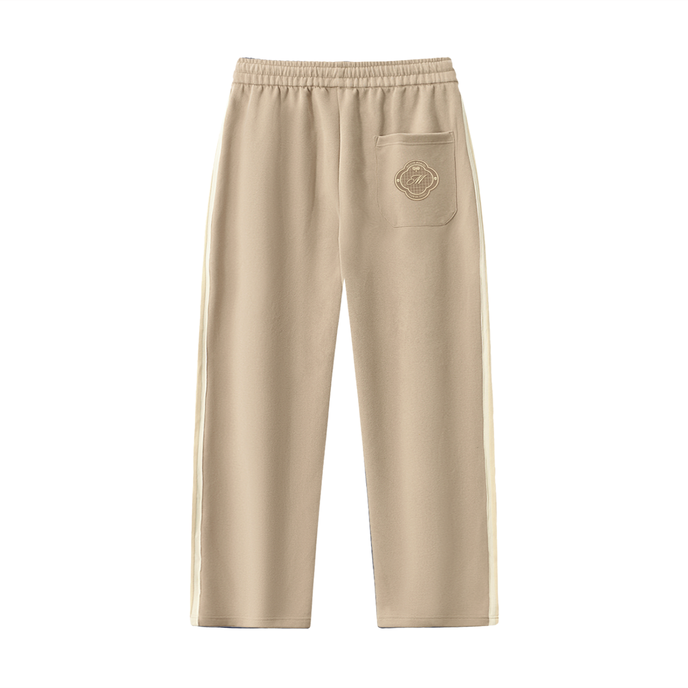 Contrast Side-Stripe Straight-Leg Pants