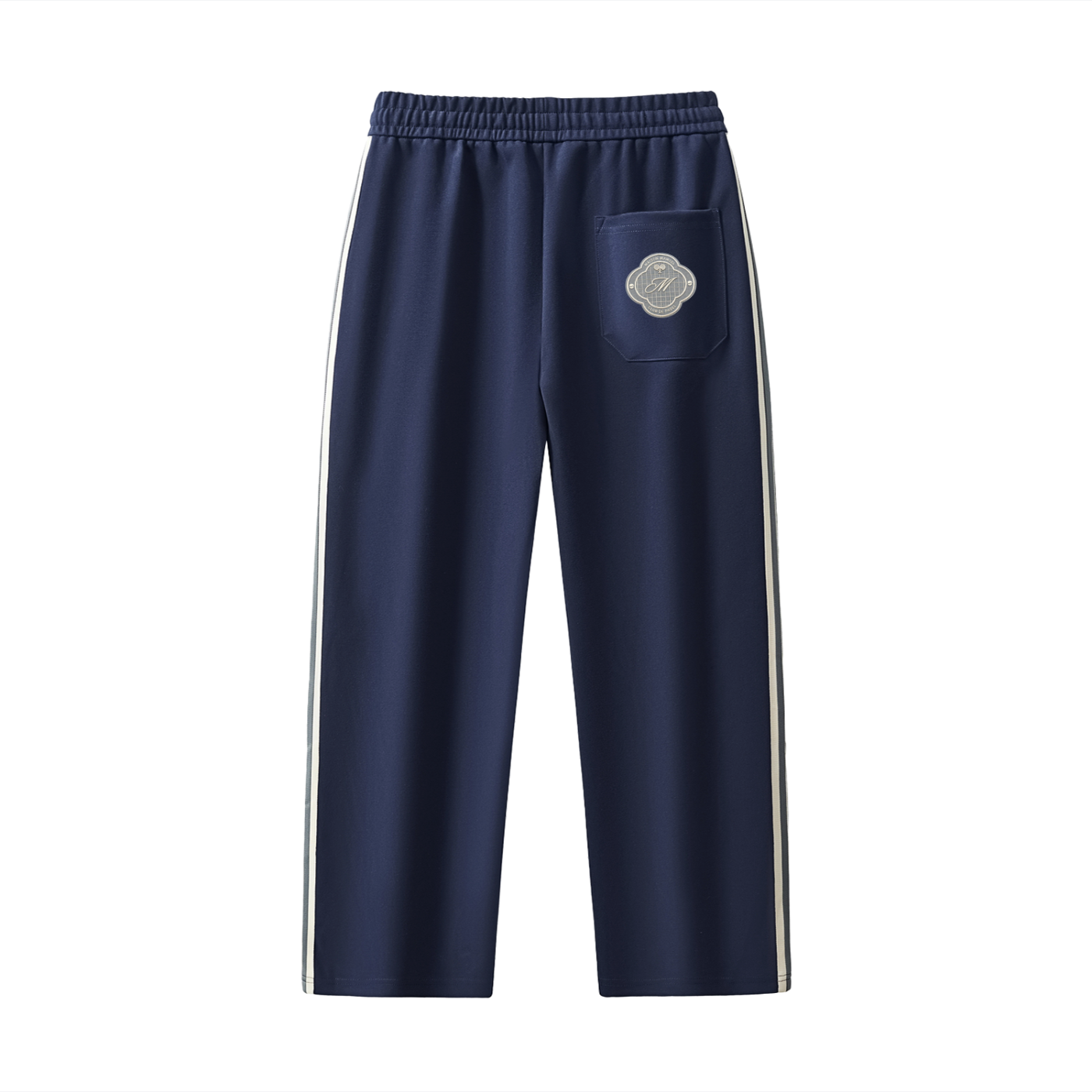 Contrast Side-Stripe Straight-Leg Pants