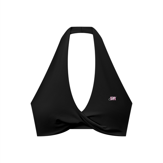 Women's Pleated Halter Sports Bra