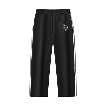 Contrast Side-Stripe Straight-Leg  Pants