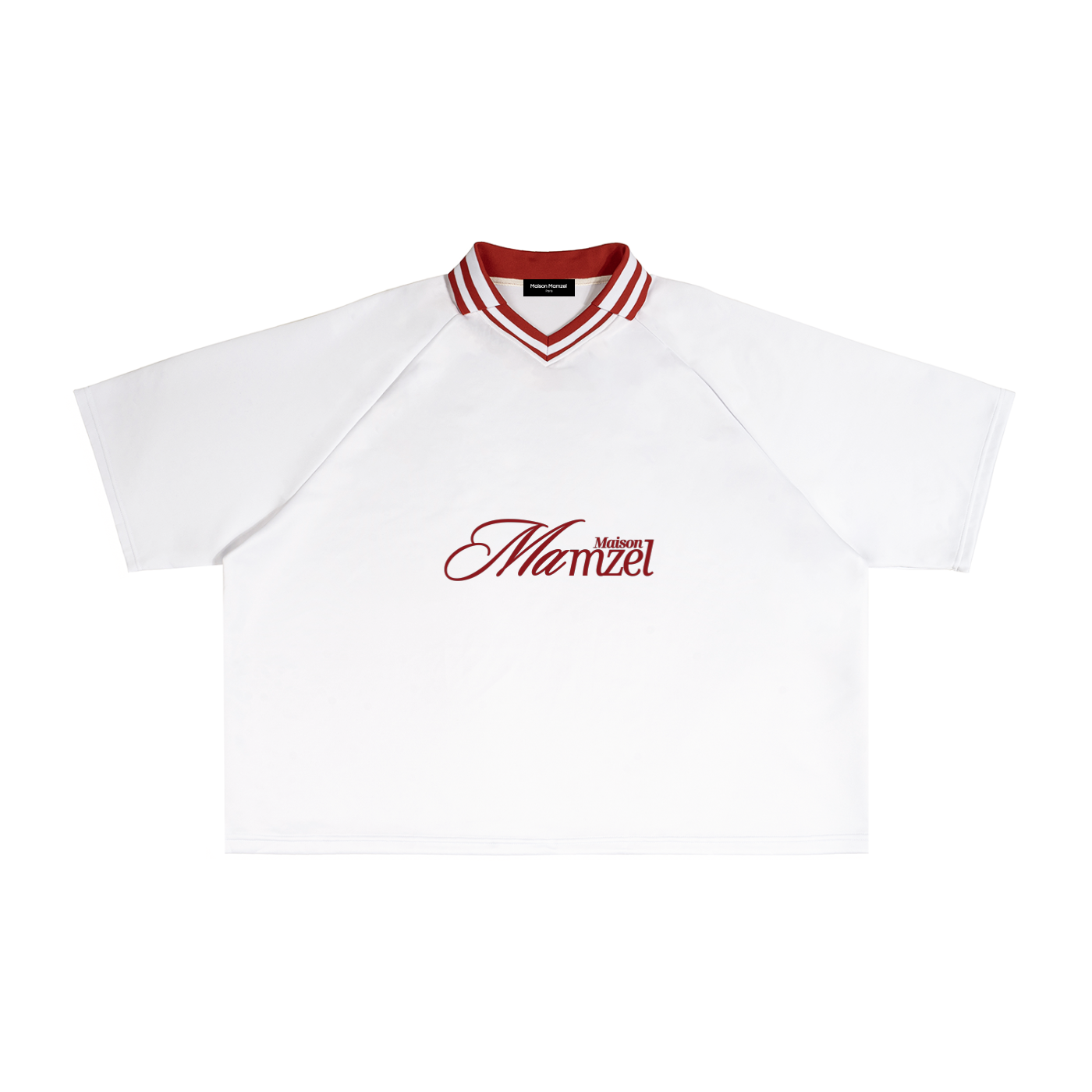 Contrast Lapel Collar Boxy T-Shirt