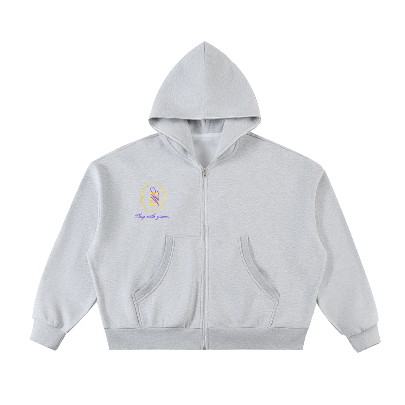 Fleeced Full-Zip Boxy Hoodie